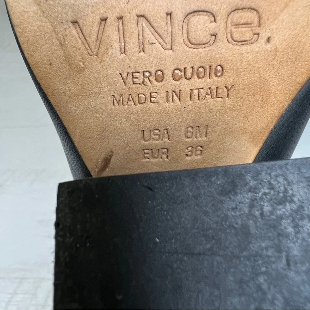 Vince Ingrid Black Leather Slingback Ankle Bootie